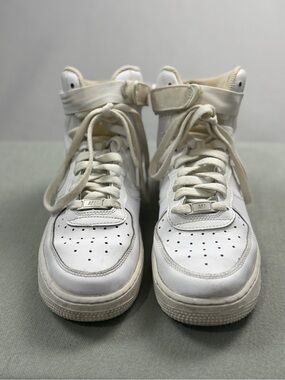 Nike Air Force 1 High 07 White Leather Sneakers Youth 7Y DH2943-111